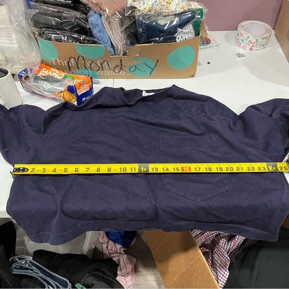 AG Adriano Goldschmied Women's Cubo Sweatshirt Indigo Ink Blue Cropped Womens M - Picture 6 of 7